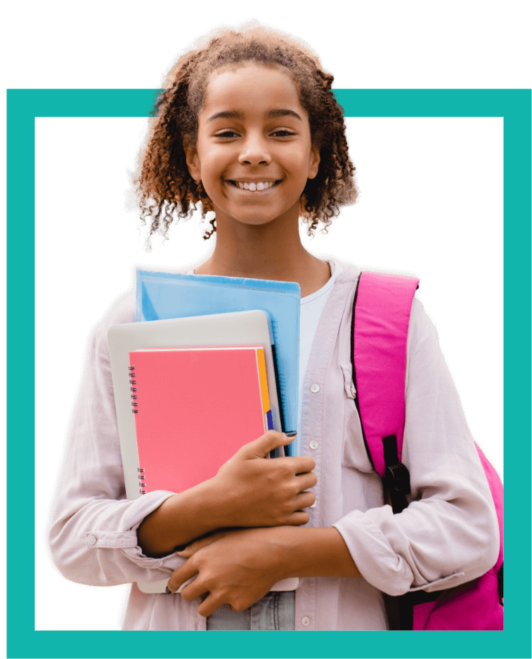 young girl student framed